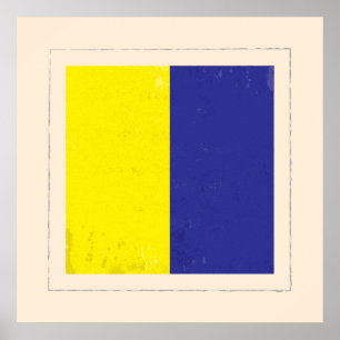 Póster Bandeira de sinal náutica da letra "K"