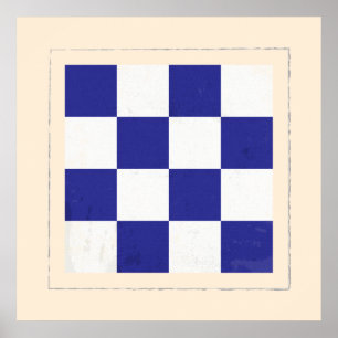 Póster Bandeira de sinal náutica da letra "N"