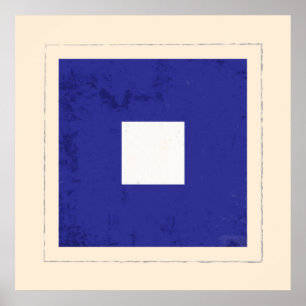 Póster Bandeira de sinal náutica da letra "P"