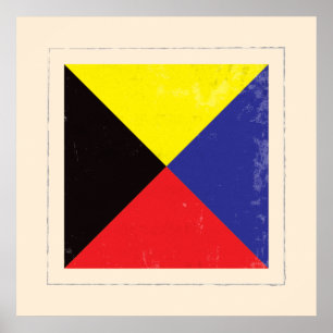 Poster Bandeira de sinal náutica da letra "Z"