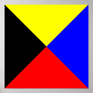 Poster Bandeira de Sinalização Marítima Zulu ICS