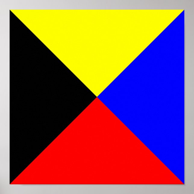 Poster Bandeira de Sinalização Marítima Zulu ICS (Frente)