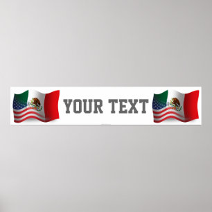 Póster Bandeira de Sinalizador de Onda Mexicano-Americana