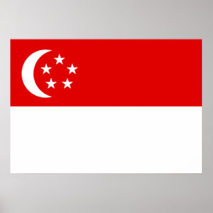 Póster Bandeira de Singapore