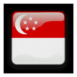Póster Bandeira de Singapura