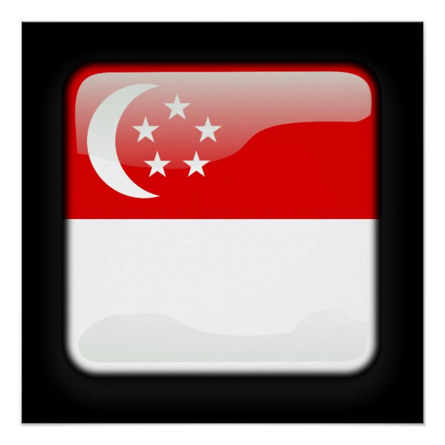 Póster Bandeira de Singapura (Frente)
