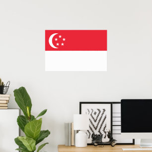 Poster bandeira de Singapura