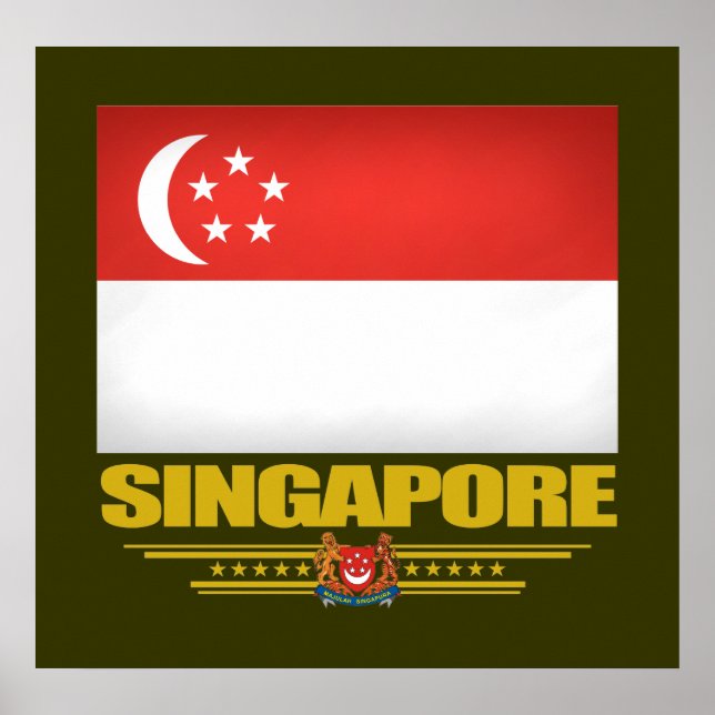 Póster Bandeira de Singapura (Frente)