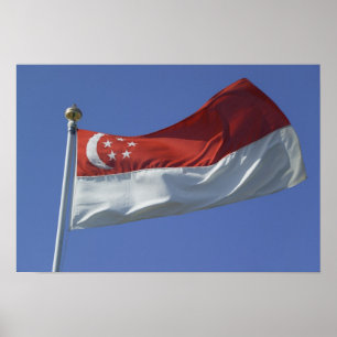 Póster Bandeira de Singapura