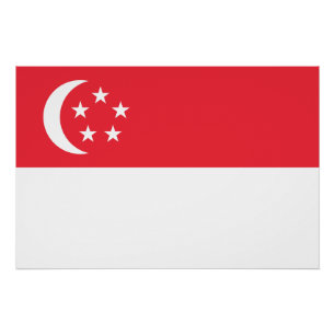 Póster Bandeira de Singapura