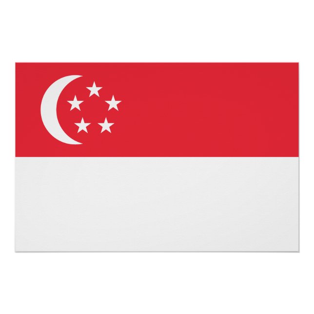 Póster Bandeira de Singapura (Frente)