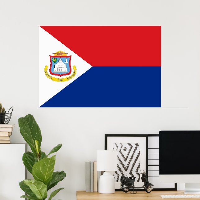 Poster bandeira de Sint Maarten (Escritório em casa)
