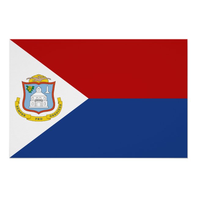 Póster Bandeira de Sint Maarten (Frente)
