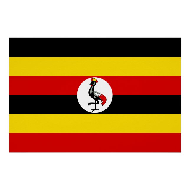 Póster Bandeira de Uganda (Frente)