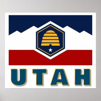 Poster Bandeira de Utah (Bandeira Beehive)