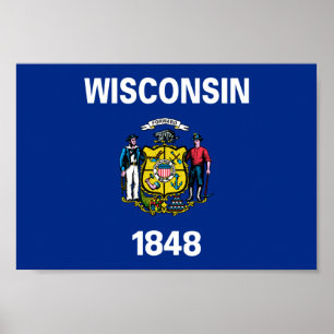 Poster Bandeira de Wisconsin