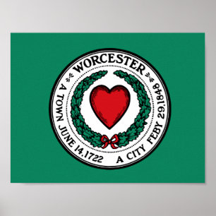 Poster Bandeira de Worcester, Massachusetts