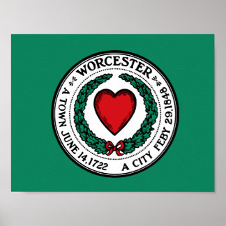 Poster Bandeira de Worcester, Massachusetts