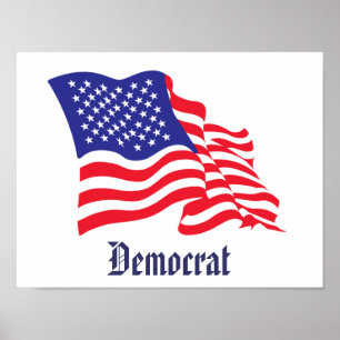 Póster Bandeira Democrata Americana