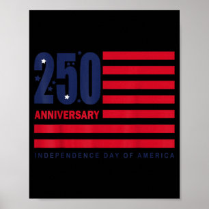 Poster Bandeira do 250º aniversário dos EUA Dia da Indepe