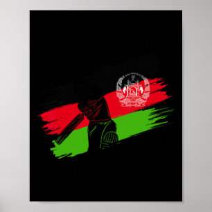 Poster Bandeira do Afeganistão Fã de Críquete do Afeganis