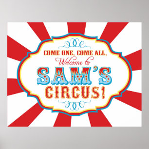 Póster Bandeira do aniversário do circo do carnaval para