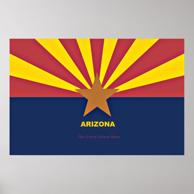 Poster bandeira do Arizona com slogan (Frente)