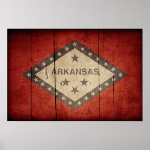 Póster Bandeira do Arkansas resistente