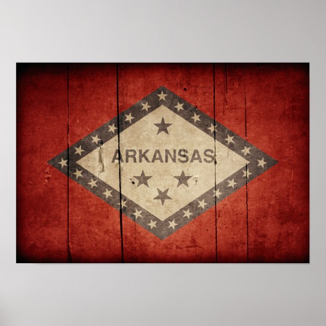 Póster Bandeira do Arkansas resistente (Frente)