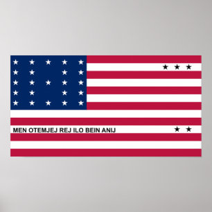 Poster Bandeira do Atol Bikini Patriótico