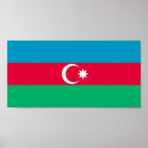 Poster Bandeira do Azerbaijão Patriótico