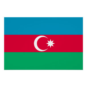 Póster Bandeira do Azerbaijão Patriótico