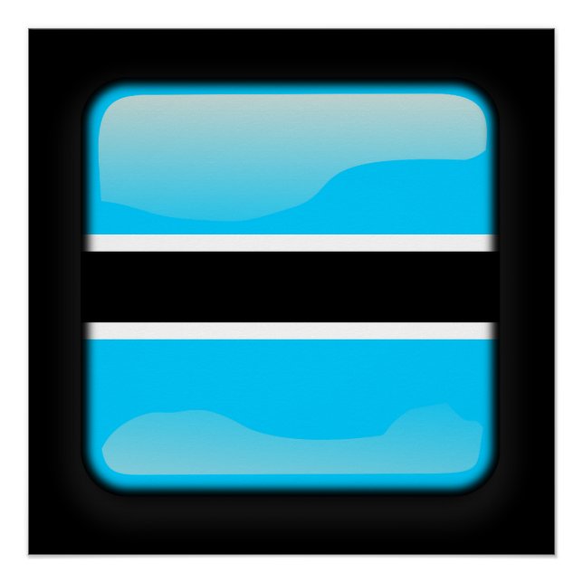 Póster Bandeira do Botsuana (Frente)