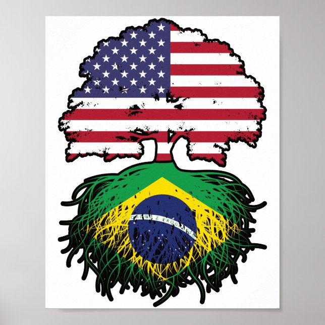 Poster Bandeira do Brasil: Árvore Americana (Frente)