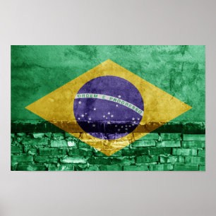 Poster Bandeira do Brasil na parede