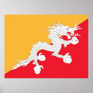 Poster Bandeira do Butão