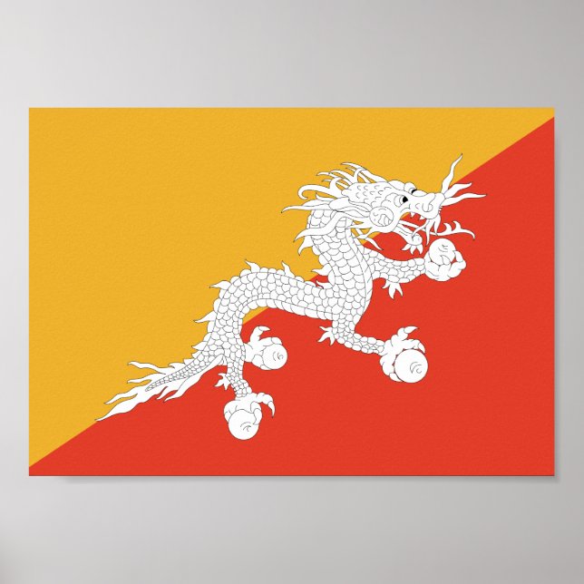Poster Bandeira do Butão (Frente)