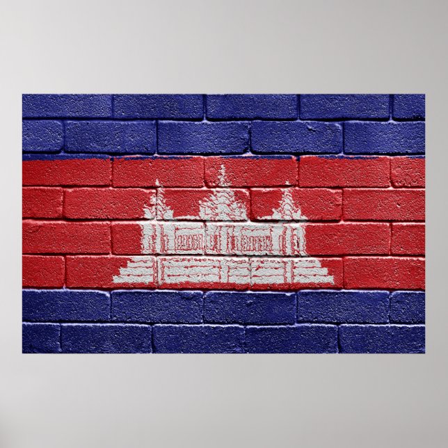 Póster Bandeira do Camboja (Frente)
