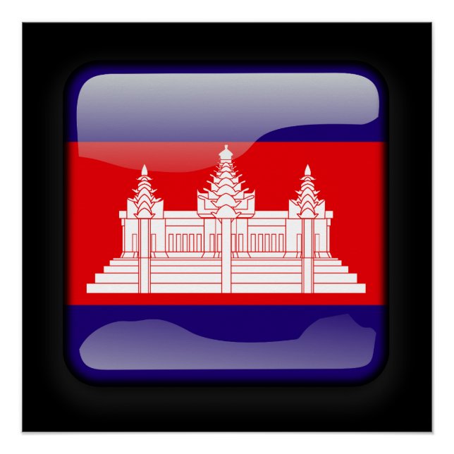 Póster Bandeira do Camboja (Frente)