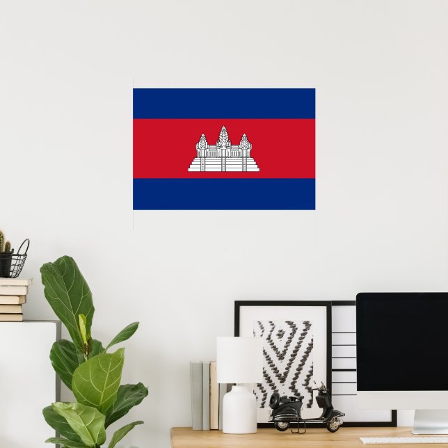 Poster Bandeira do Camboja (Escritório em casa)