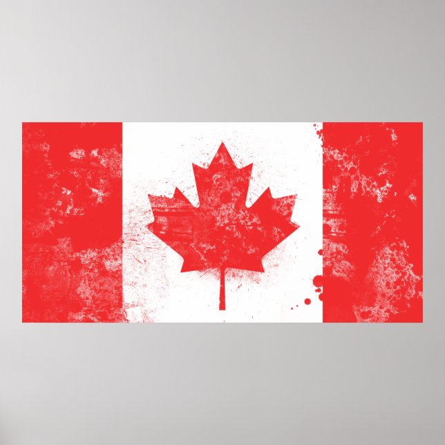 Póster Bandeira do Canadá (Frente)