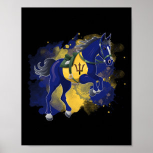 Poster Bandeira do Cavalo Andando Barbados