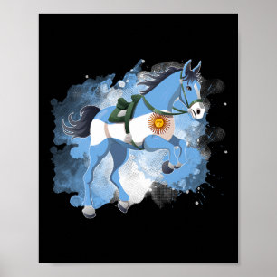 Poster Bandeira do Cavalo Andando na Argentina