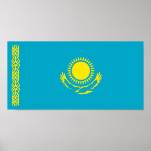 Poster Bandeira do Cazaquistão
