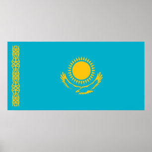Poster Bandeira do Cazaquistão