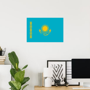 Poster Bandeira do Cazaquistão