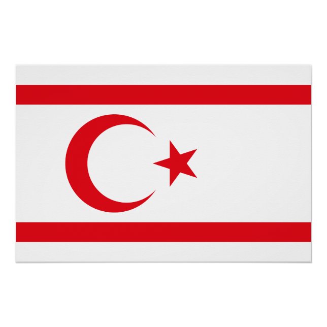 Póster Bandeira do Chipre do Norte (Frente)