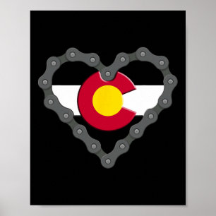 Poster Bandeira do Colorado Ciclismo Mountain Biking Home