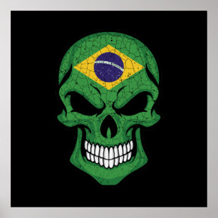 Poster Bandeira do Crânio do Brasil sorrindo