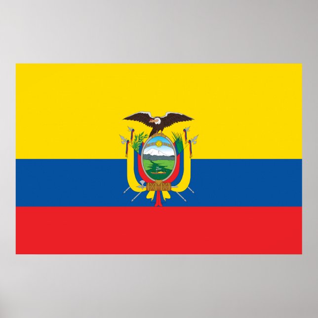 Póster Bandeira do Equador (Frente)
